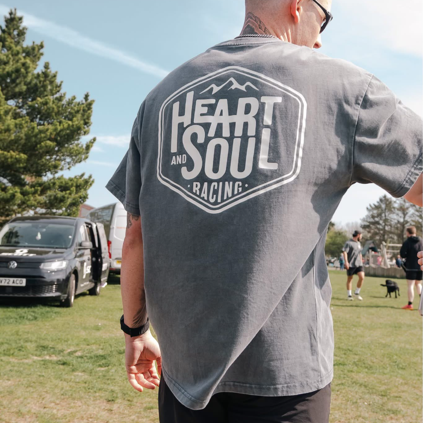 HEART & SOUL T-SHIRT IN VINTAGE GREY